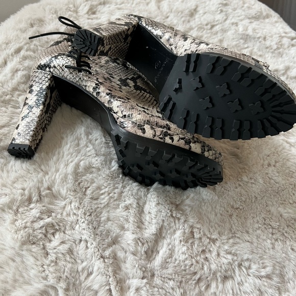 All Saints Heeled Peep Toe Snakeskin Boot - Picture 5 of 9